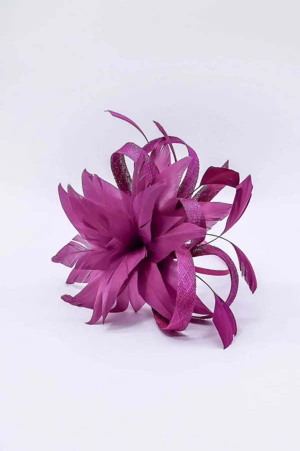 Flower Fascinator In Plum