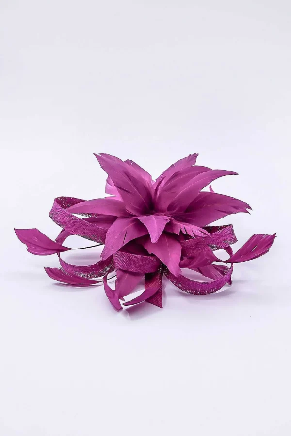 Flower Fascinator In Plum