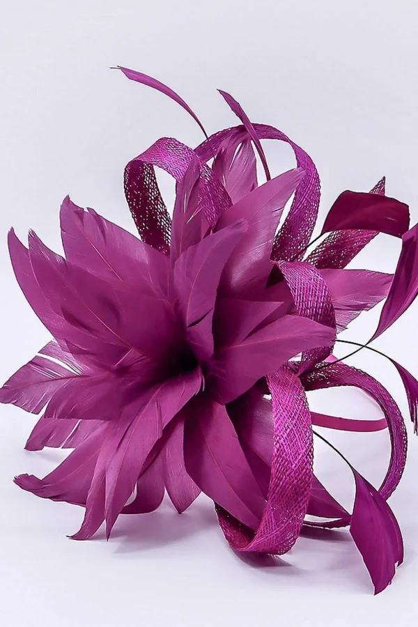 Flower Fascinator In Plum