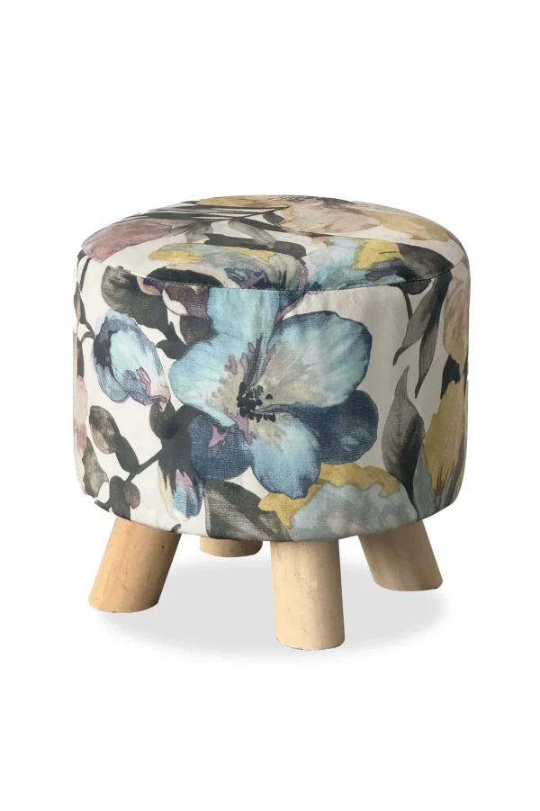 Flower Pattern Footstool