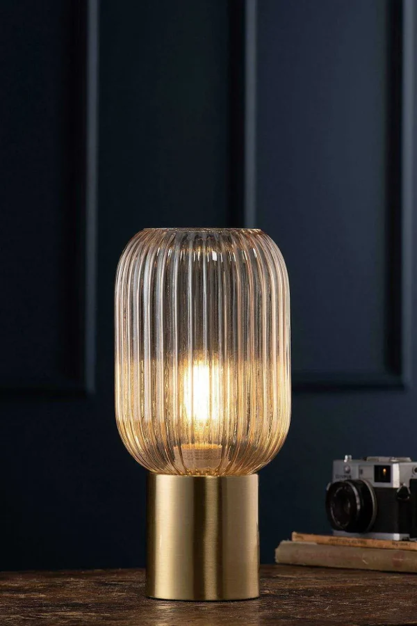 Fluted Glass Table Lamp