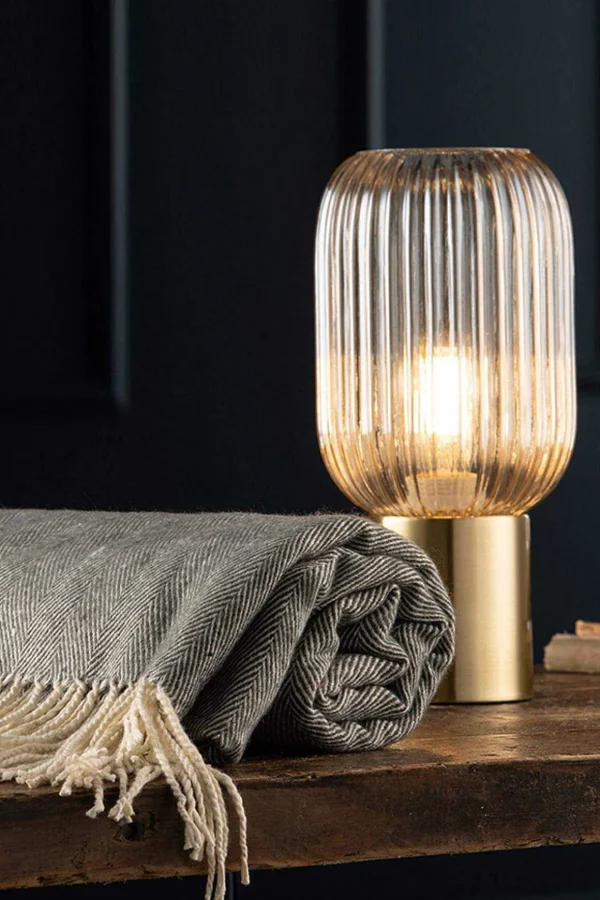 Fluted Glass Table Lamp