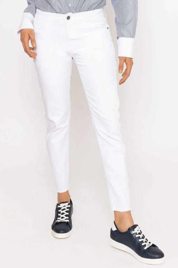 Frayed Hem Jeans In White
