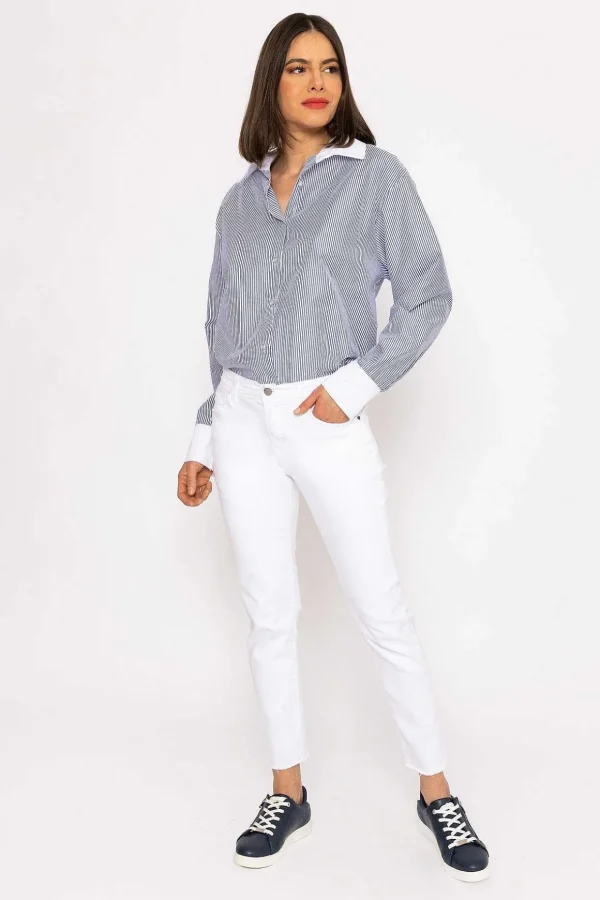 Frayed Hem Jeans In White