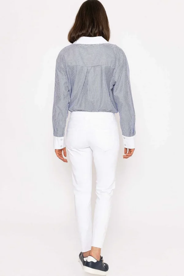Frayed Hem Jeans In White