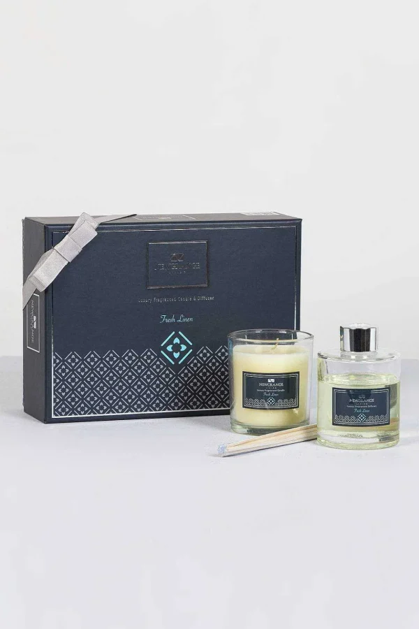 Fresh Linen Candle And Diffuser Set