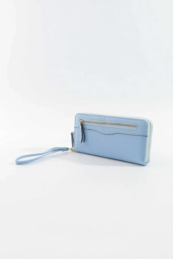 Front Zip Purse In Blue