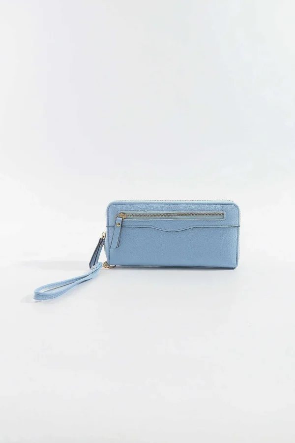 Front Zip Purse In Blue