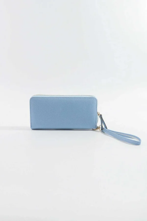 Front Zip Purse In Blue