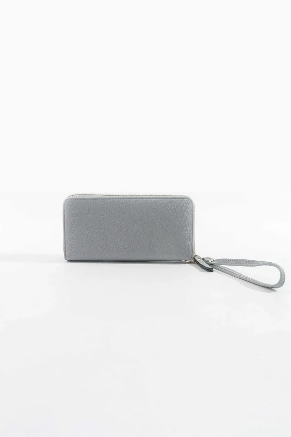 Front Zip Purse In Grey