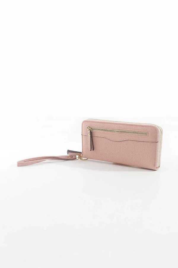 Front Zip Purse In Pink
