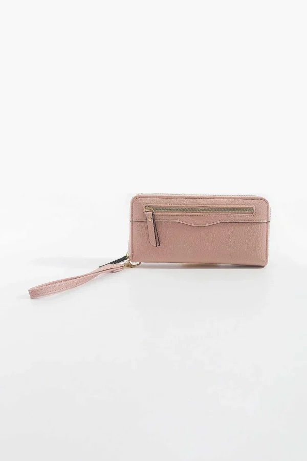 Front Zip Purse In Pink