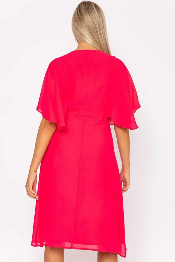 Fuchsia Angel Sleeve Dress