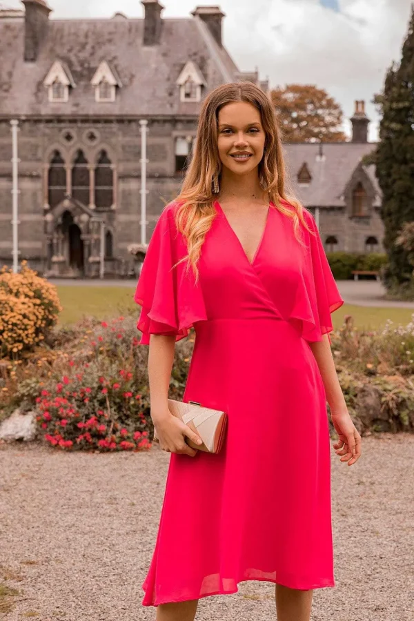 Fuchsia Angel Sleeve Dress