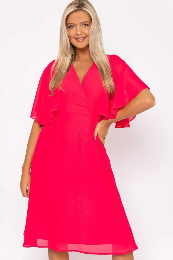 Fuchsia Angel Sleeve Dress