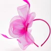 Fuchsia Hairband Fascinator With Feathers