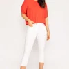 Gathered Cuff Top In Mandarin