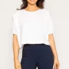Gathered Cuff Top In White