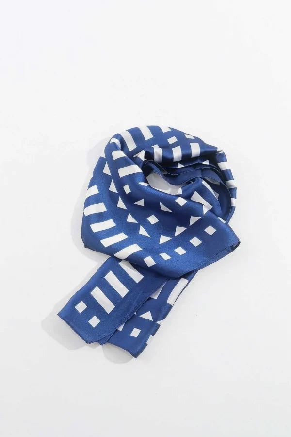 Geo Neckerchief Scarf In Navy