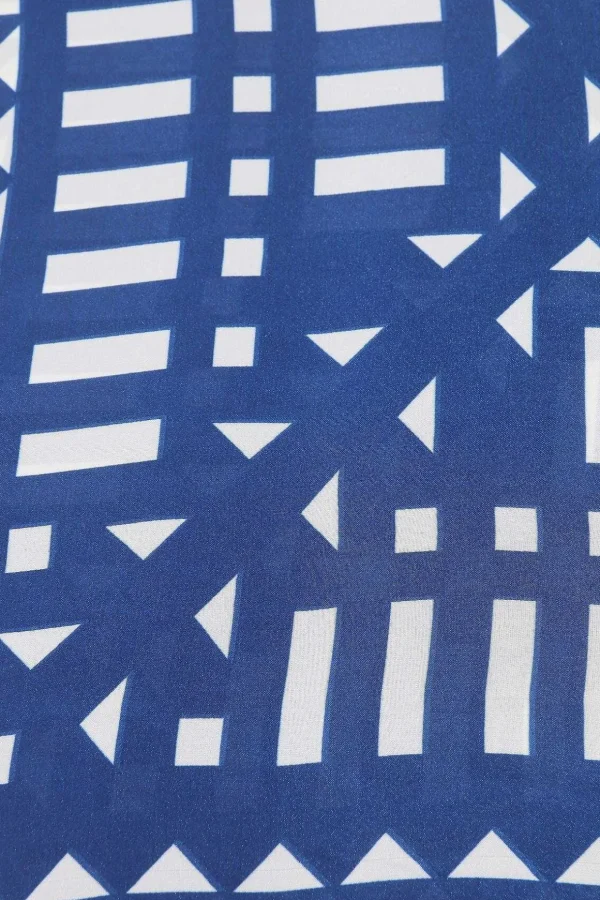 Geo Neckerchief Scarf In Navy