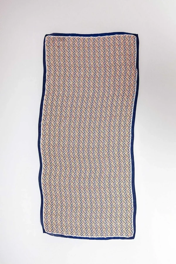 Geo Print Scarf In Navy