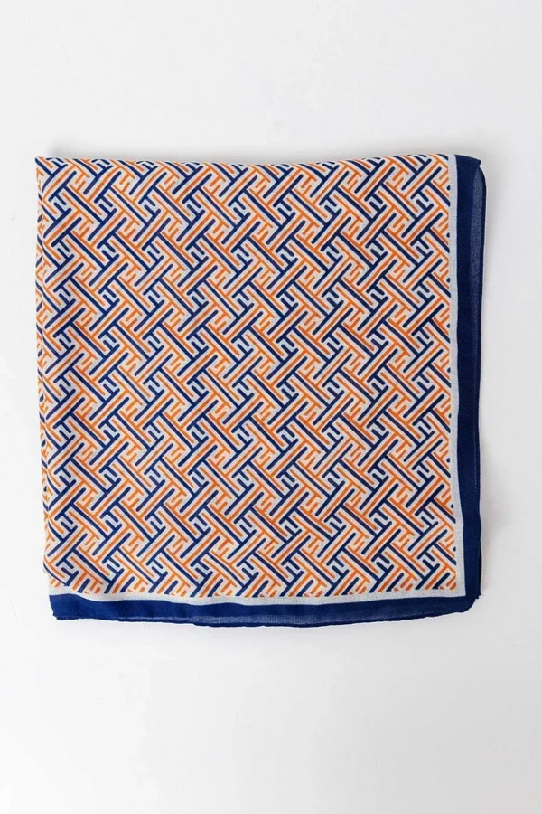 Geo Print Scarf In Navy