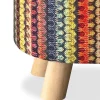 Geometric Stripe Footstool