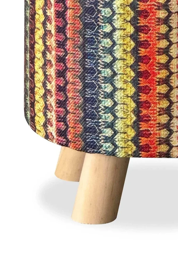 Geometric Stripe Footstool