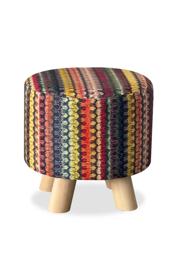 Geometric Stripe Footstool