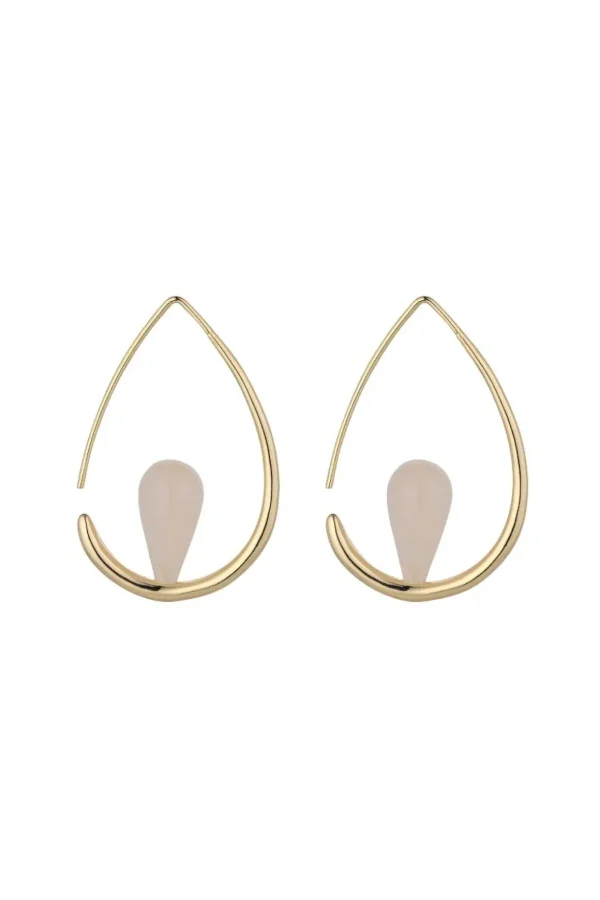 Gia Pink Aventurine Gemstone Hoops