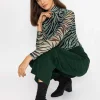 Gigi High Neck Top In Animal Print
