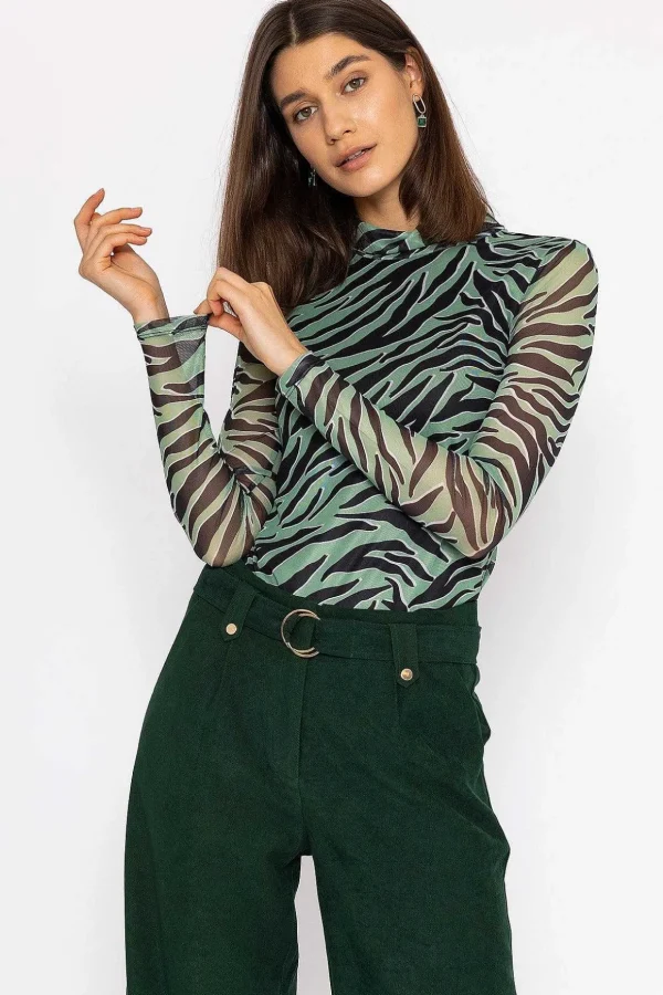 Gigi High Neck Top In Animal Print