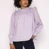 Gingham Blouse In Purple