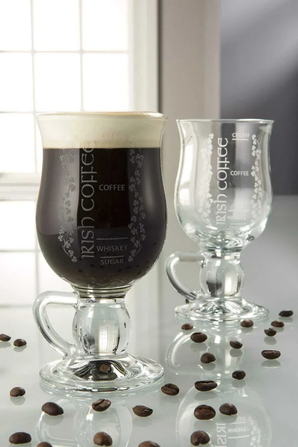 Glass Irish Coffee Set