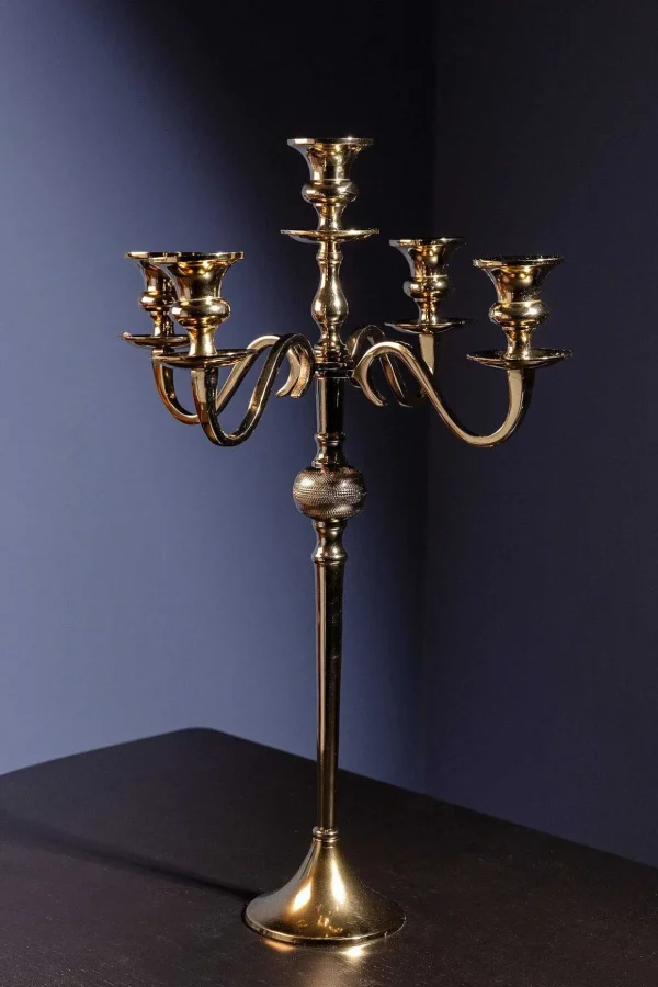 Gold 5 Arm Candelabra