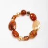 Gold And Brown Beaded Bracelet
