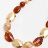 Gold And Brown Beaded Necklace
