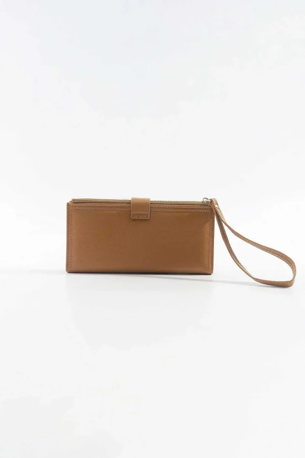 Gold Buckle Purse With Wrist Strap