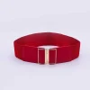 Gold Clasp Elastic Belt In Red