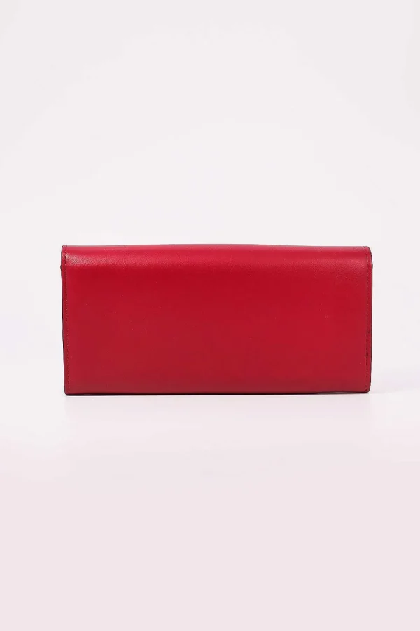 Gold Clasp Purse In Red