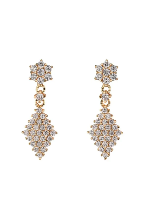 Gold Diamond Drop Earrings