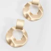 Gold Disc Drop Earrings