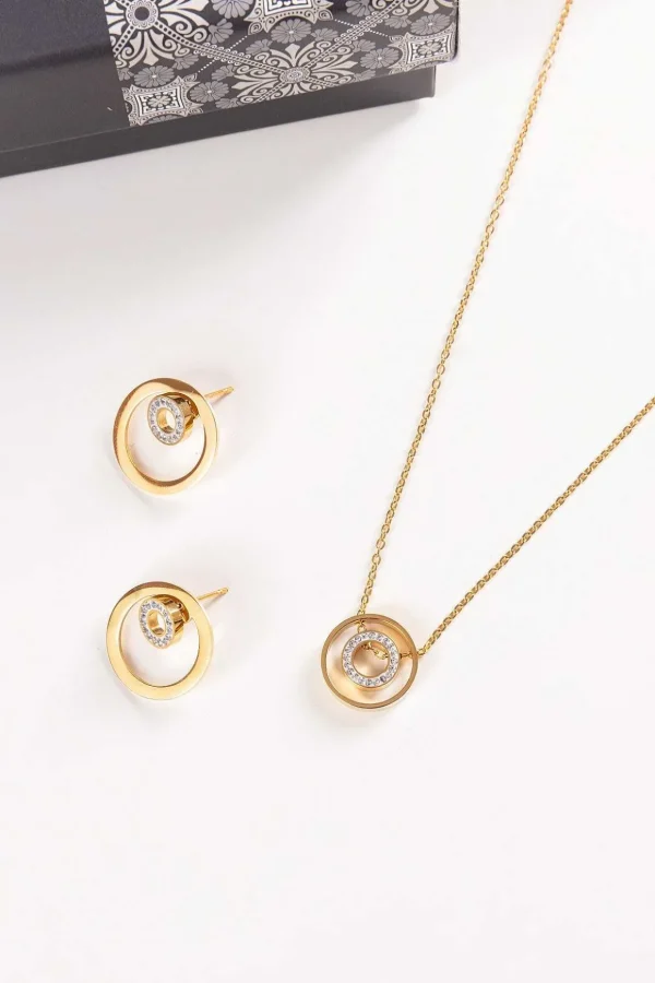 Gold Double Circle Earrings - Soul Special