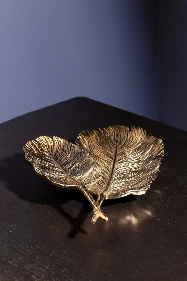 Gold Double Feather Platter