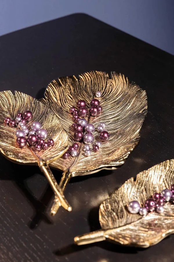 Gold Double Feather Platter