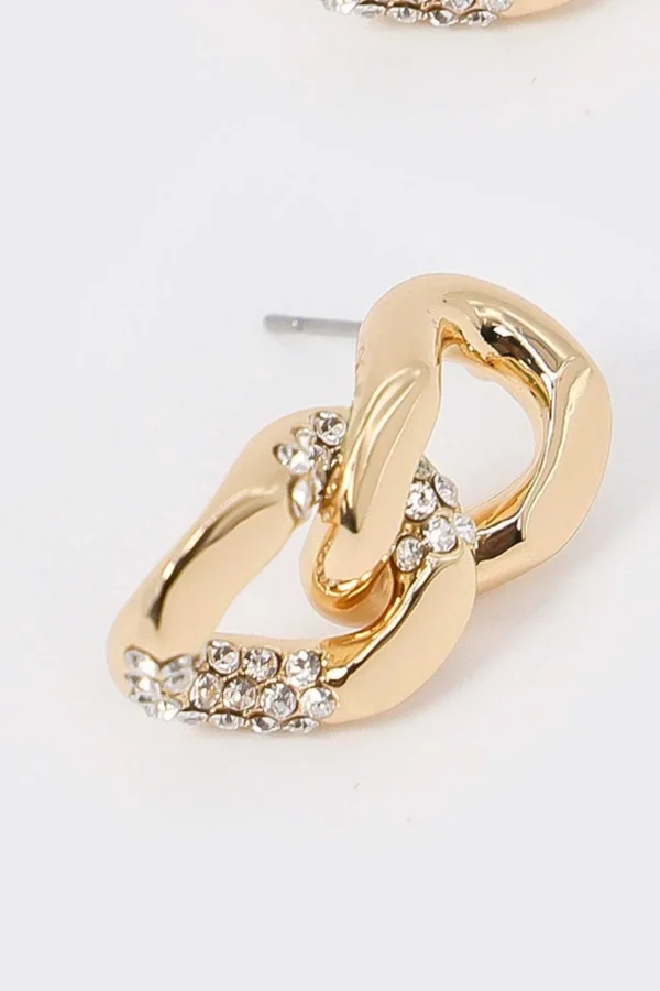 Gold Double Link Earrings