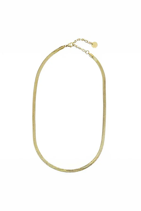 Gold Flat Snake Chain Necklace