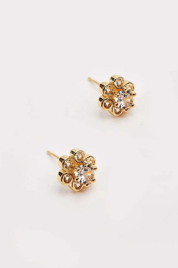 Gold Flower Earrings