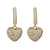 Gold Heart Drop Earrings