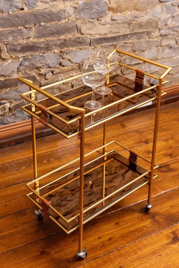 Gold Metal Drinks Trolley
